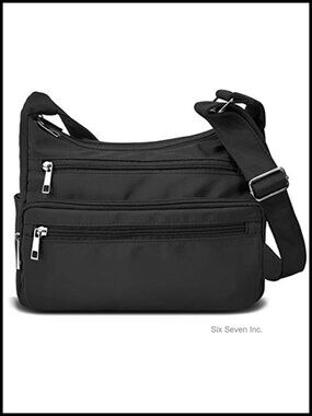 RFID Nylon Multi Pocket Crossbody Bag Lightweight Travel Handbag